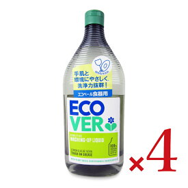 【マラソン限定クーポン配布中】《送料無料》エコベール食器用洗剤レモンつめかえ用 950ml × 4本 【 まとめ買い 】