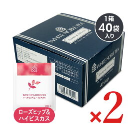 【マラソン限定クーポン配布中】《送料無料》三井農林 ホワイトノーブル ローズヒップ&ハイビスカス ティーバッグ 40袋入 × 2箱 ハーブティー【まとめ買い】