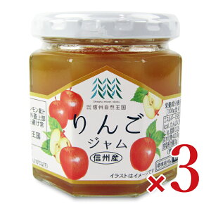 【月初め34時間限定!!最大2000円OFFクーポン配布中!! 】信州自然王国 りんごジャム 180g × 3個
