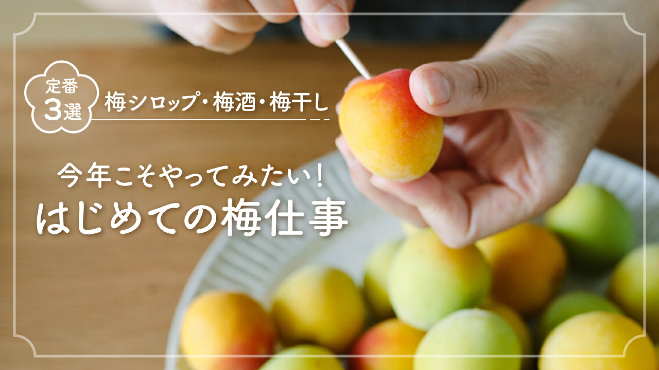 今年こそやってみたい！はじめての梅仕事 ～梅シロップ・梅酒・梅干し～
