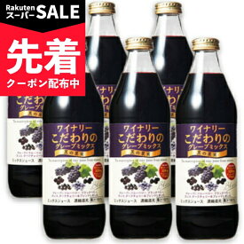 【スーパーSALE先着クーポン】《送料無料》 アルプス ワイナリーこだわりのグレープミックス 黒の果実 1L × 6本 ［果汁100％］ 【 まとめ買い 箱買い ケース販売】