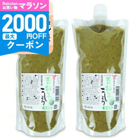 【マラソン限定クーポン配布中】《送料無料》フンドーキン醤油 業務用 青柚子こしょう 500g × 2袋 【 大分 九州 国産 薬味 スパイス ゆずごしょう 青唐辛子 鍋 刺身 焼鳥 餃子 うどん 無着色 無香料 パウチ まとめ買い 大容量 】