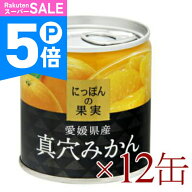 【ポイント5倍！楽天スーパーSALE】《送料無料》 にっぽんの果実　愛媛県産　真穴みかん 190g ×12缶 [K&…