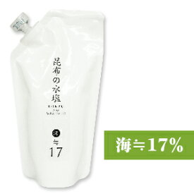 【マラソン限定！最大2200円OFFクーポン配布中】昆布の水塩 海≒17％ 280ml 詰替用 スタンドパック ［松前屋］【だし 旨味調味料 うま味調味料 減塩 詰め替え 詰替え】