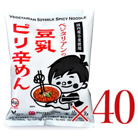 《送料無料》 ベジタリアンの豆乳ピリ辛めん 40食分［桜井食品］