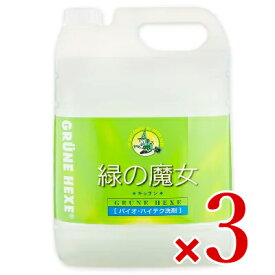 【マラソン限定クーポン配布中】《送料無料》 緑の魔女 キッチン （食器用洗剤） 5L 業務用 × 3個 ［ミマスクリーンケア］ 【 まとめ買い 】