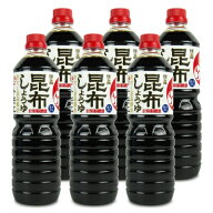 福山醸造 トモエ 日高昆布しょうゆ 塩分カット 1L × 6本 【 まとめ買い 】