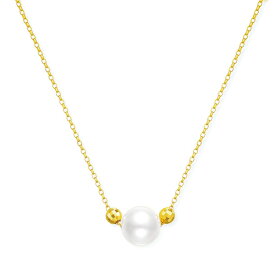 【DEAL】 K18イエローゴールドアコヤ真珠ネックレス（6.5mm）