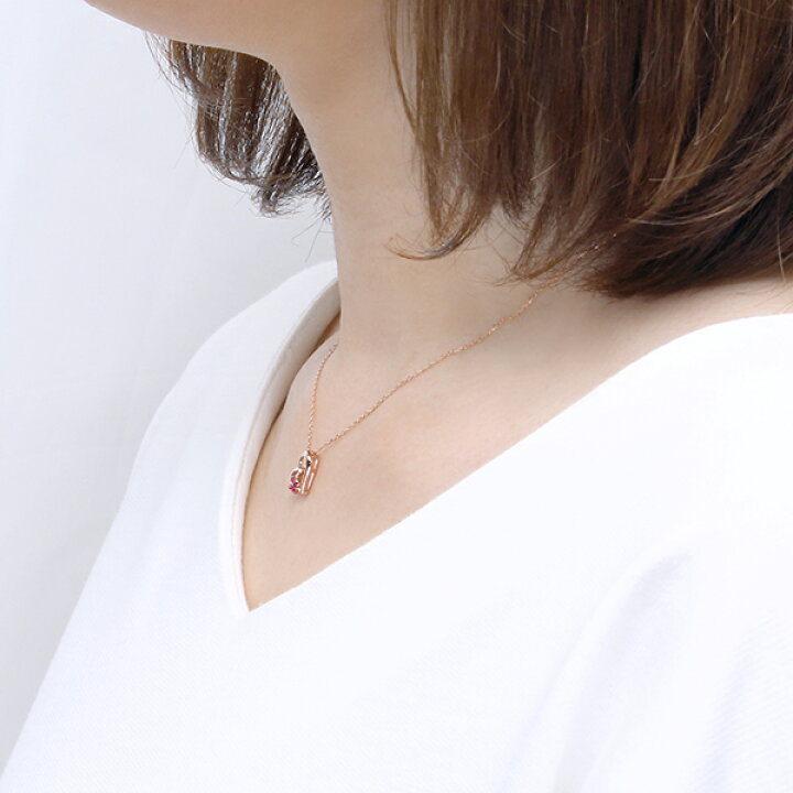 楽天市場】K10ピンクゴールドルビーネックレス : ジュエリーツツミ
