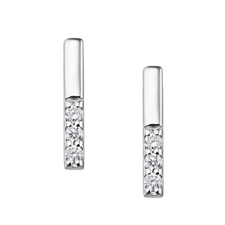 K10ホワイトゴールドダイヤモンドピアス | ジュエリーツツミ
