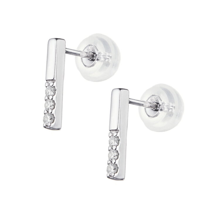K10ホワイトゴールドダイヤモンドピアス | ジュエリーツツミ