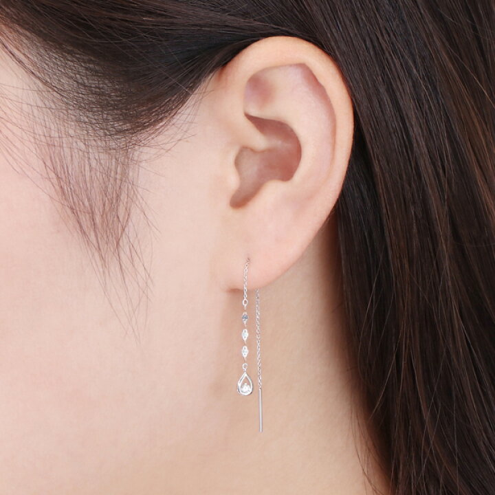 楽天市場】【SALE】 K18ホワイトゴールドダイヤモンドピアス 
