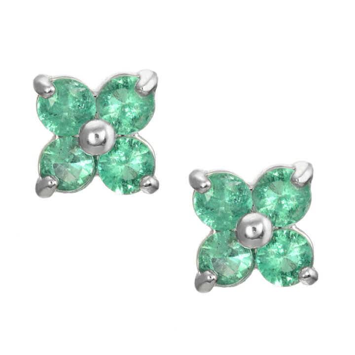 楽天市場】【SALE】 K10ホワイトゴールドエメラルドピアス 