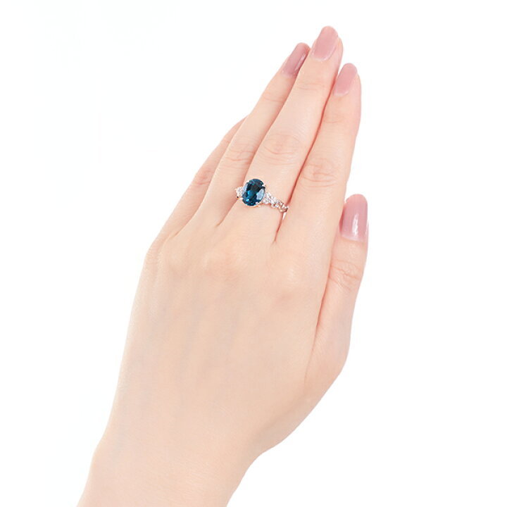 楽天市場】K10ホワイトゴールドロンドンブルートパーズリング  