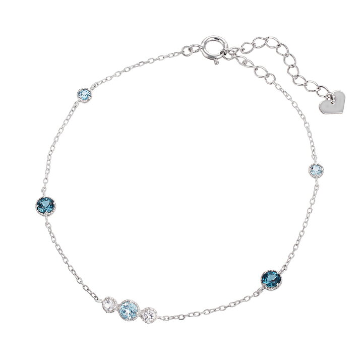 楽天市場】K10ホワイトゴールドブルートパーズブレスレット  