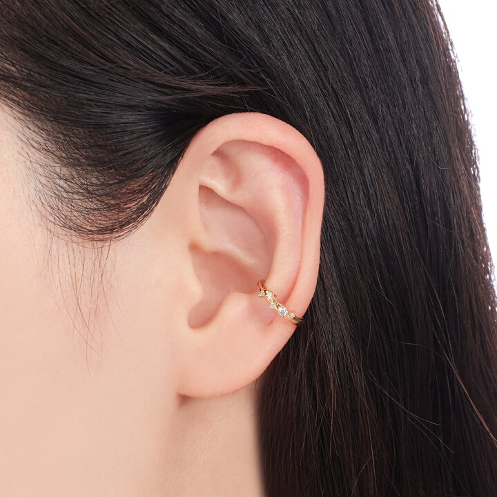 楽天市場】【SALE】 K18イエローゴールドダイヤモンドイヤーカフ（片側  