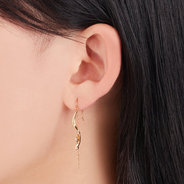 楽天市場】【SALE】 K18イエローゴールドダイヤモンドピアス 