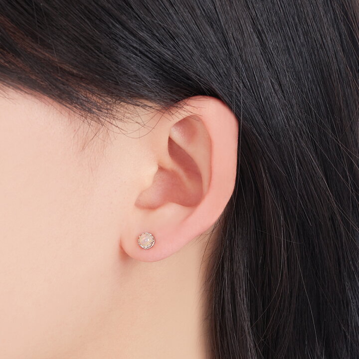 楽天市場】K10ホワイトゴールドオパールピアス : ジュエリーツツミ