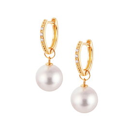 【SALE】 K18イエローゴールドアコヤ真珠ピアス（7.5mm）