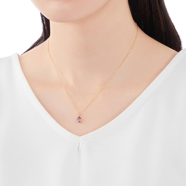 楽天市場】【SALE】 K10イエローゴールドライトアメシストネックレス 