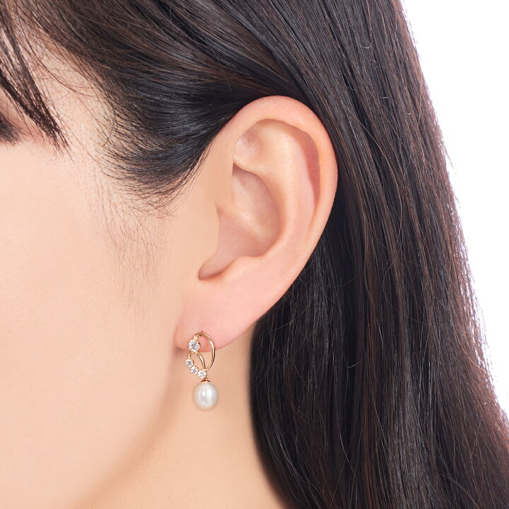 楽天市場】【SALE】 K10イエローゴールド淡水パールピアス 