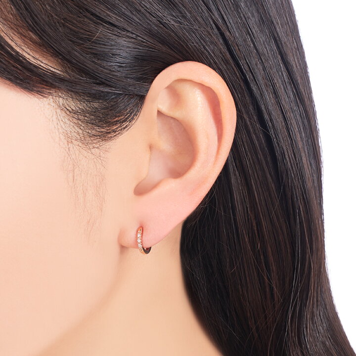 楽天市場】【SALE】 K10ピンクゴールドダイヤモンドイヤリング 