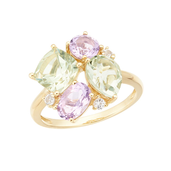 楽天市場】K10イエローゴールドグリーンアメシストリング : ジュエリー 