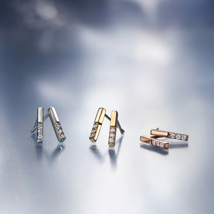 K10ホワイトゴールドダイヤモンドピアス | ジュエリーツツミ