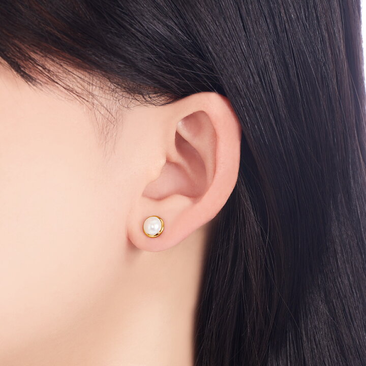 楽天市場】K18イエローゴールド淡水パールピアス（6mm） : ジュエリー 