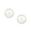 プラチナ淡水パールピアス（6mm）