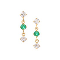 楽天市場】揺れるピアス 18金（種類（宝石）エメラルド）の通販