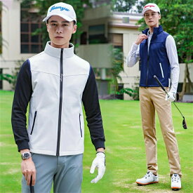 ベスト ゴルフベスト メンズ 立ち衿 ゴルフウェア ハイネック 暖かい 春秋冬 防風 運動着 男性用 紳士 ゴルフトップス ベスト スポーツウェア 大人 カジュアル
