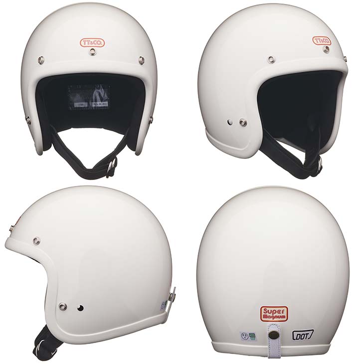 TT&CO. スーパーマグナム アイボリーラバートリム スモールジェットヘルメット ビンテージ ジェットヘルメット SG/PSC/DOT  M/Lサイズ57-58cm レトロ オープンフェイス | ＴＴ＆ＣＯ．