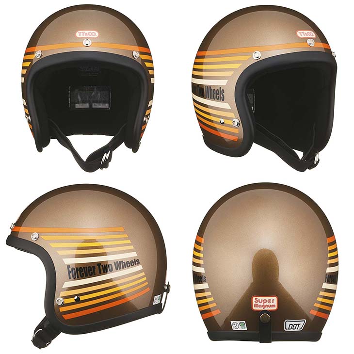TT&CO. スーパーマグナム レインボー スモールジェット ビンテージ ジェットヘルメット SG/PSC/DOT M/Lサイズ57-58cm レトロ  オープンフェイス | ＴＴ＆ＣＯ．