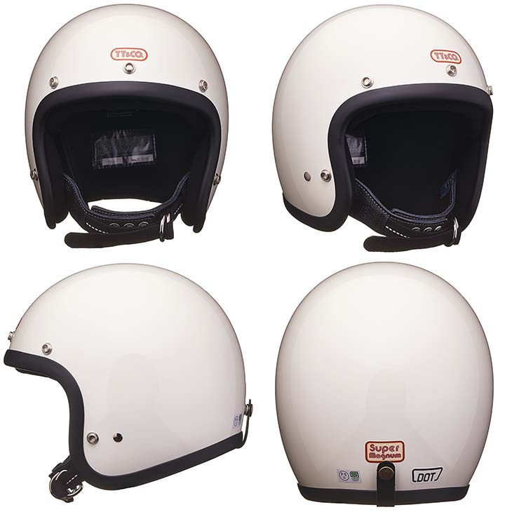 TT&CO. スーパーマグナム ダブルストラップ仕様 ブラックレザー スモールジェットヘルメット ビンテージ ジェットヘルメット SG/PSC/DOT  M/Lサイズ57-58cm レトロ オープンフェイス | ＴＴ＆ＣＯ．