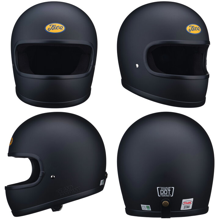 tt＆Co. からま フルフェイスヘルメット 黒 スター 中古