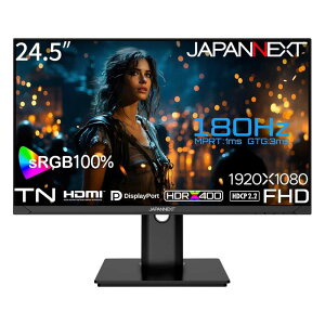 WplNXg [JN-245GT180FHDR-HSP] 24.5C` ChQ[~Oj^[(1920x1080/TN/180Hz/DP/HDMIx2/Xs[J[/`g//XCx/s{bg//2Nۏ)