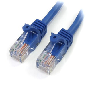 StarTech.com [45PAT5MBL] 5m �J�e�S���[5e LAN�P�[�u�� �u���[ RJ45�R�l�N�^(�c���܂�h�~�J�o�[�t��) �C�[�T�l�b�g�Ή�Cat5e UTP�P�[�u��