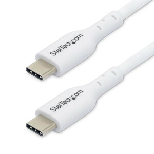 StarTech.com [USB2CC1MNCWHE] USB-C[dP[u/1m/USB 2.0/60W 3A/USB Power Delivery 2.0/IX-IX/zCg/PDΉ m[gp\Rp Type-C f[^] [dR[h