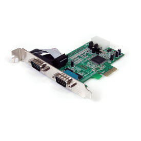 StarTech.com [PEX2S553] シリアル 2ポート増設 PCI Expressインターフェースカード 2x RS232Cポート拡張用 PCIe x1接続ボード 16550 UART内蔵