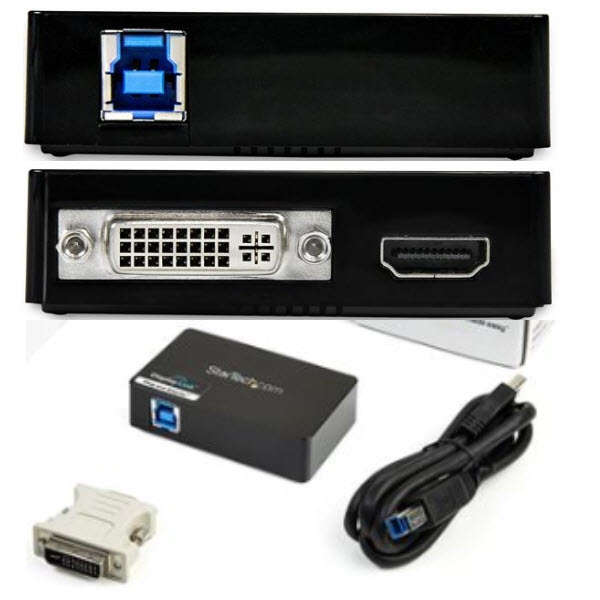 StarTech.com [USB32HDDVII] USB 3.0-HDMI&DVIマルチディスプレイ変換アダプタ 外付けディスプレイ増設アダプタ  USB3.0 A(オス)-DVI-I 29ピン(メス)&HDMI(メス) 2048x1152 | TT-Mall