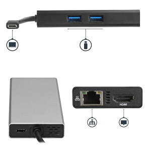 StarTech.com [DKT30CHPD] USB Type-Cڑ}`A_v^ 4K HDMIΉ 2x USB-A|[g 60W USB Power Delivery GbE|[g