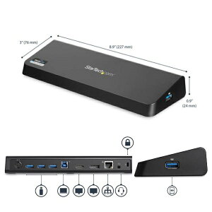 StarTech.com [USB3DOCKHDPC] USB3.0ڑhbLOXe[V Mac/WindowsΉ fAj^Ή 4K DisplayPort & HDMI }[d|[g
