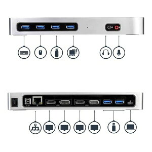 StarTech.com [DK30A2DH] fA4Kj^ΉhbLOXe[V USB-C/USB-A|[gΉ 2x HDMI/2x DisplayPlay/Mac & WindowsΉ/6x USB|[g