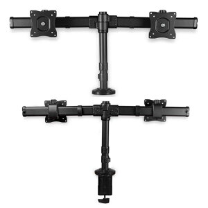 StarTech.com [ARMBARDUOG] �f���A�����j�^�[�A�[�� 13-27�C���`���j�^�ɑΉ� VESA���� �N�����v/�O�����b�g�Œ���� ���~�f�X�N�Ƃ̋��p�Ŕ�J�y��