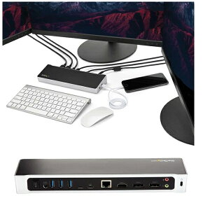 StarTech.com [DK30CH2DEP] USB-CڑhbLOXe[V gv4Kj^ 2x DP & 1x HDMI 100W USB PD Mac/Windows/ChromeΉ 4x USB-A/ 1x USB-C MKrbgC[Tlbg