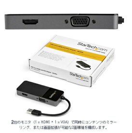 StarTech.com [USB32HDVGA] USB 3.0-HDMI/VGA 変換アダプタ 4K/30Hz対応 Mac/Windows対応 USB Type-AポートからHDMI/RGB変換