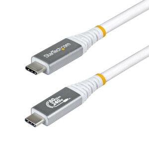 StarTech.com [CC1M80GUSB4CABLEW] USB4�P�[�u��/1m/80Gbps/USB Type-C to C/240W PD/8K 120Hz/4K 240Hz/DP2.1/USB-IF/Thunderbolt�݊�/�z���C�g/�����[�d �f�[�^�]��