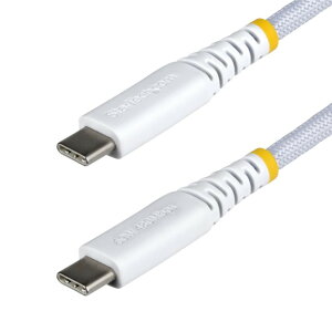 StarTech.co.. [USB2CC1MNCBRWH] USB-C�P�[�u��/1m/USB 2.0/Type-C to Type-C/60W 3A PD/�I�X�E�I�X/�z���C�g/�i�C�����ґg&TPE 2�w�\��/�����[�d �f�[�^�]��