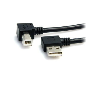 StarTech.com [USB2HAB2RA3] 91cm USB 2.0 �P�[�u�� 1x A�^�C�v L�^ �I�X - 1x B�^�C�v L�^ �I�X �u���b�N